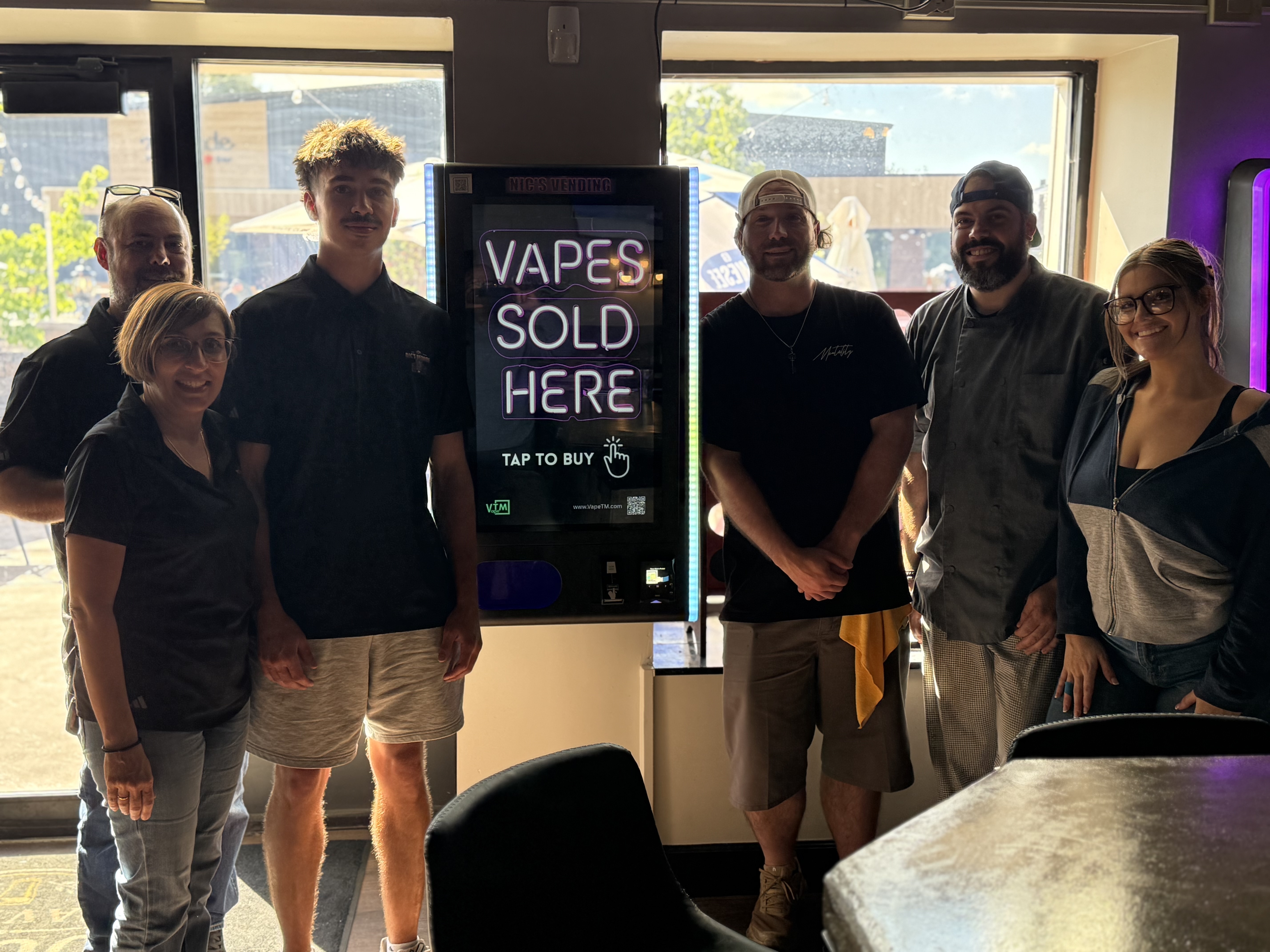 Nic's Vending vape and nicotine vending machine installed at Dougies Tavern in the Rochester NY area