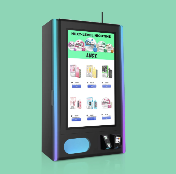 Nic's Vending machine with illuminated side lighting